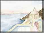 Aquarell Santorini